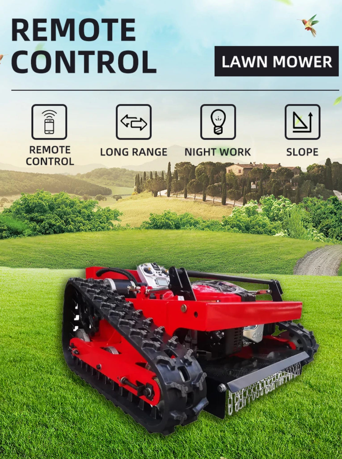 Remote Control Grass Mower Robot Gasoline Engine Cordless Lawn Mowers For Garden